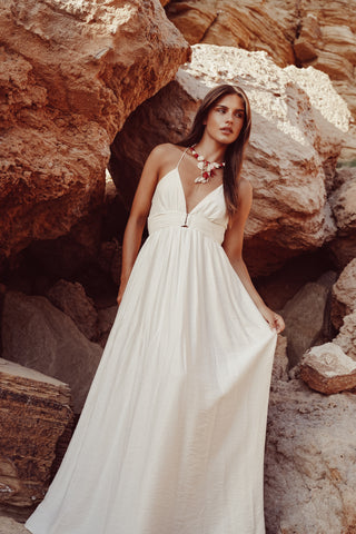 Zomer jurk maxi creme - Laureen