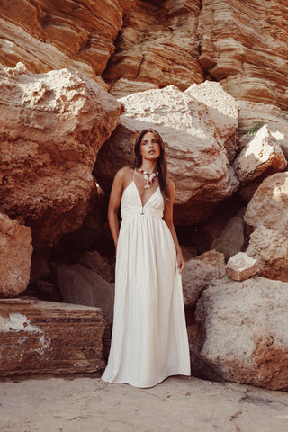 Zomer jurk maxi creme - Laureen