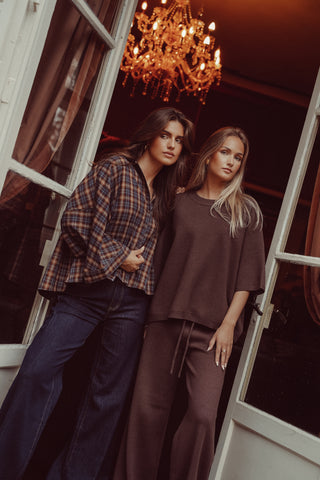 Loungewear set gebreid bruin - Harley