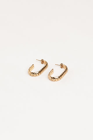Oval Braided Gold Earrings - Morena