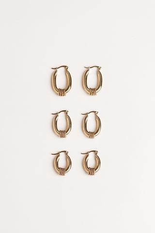 Ovale Ohrringe Gold mittel – Lucille