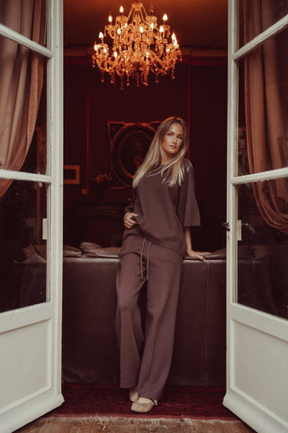 Loungewear set gebreid bruin - Harley