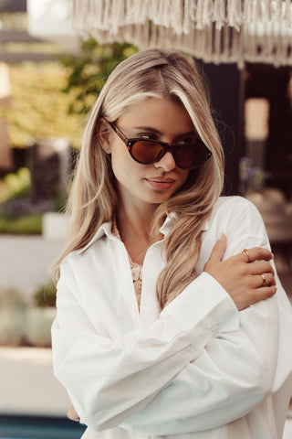 Zonnebril retro tortoise bruin - Derya