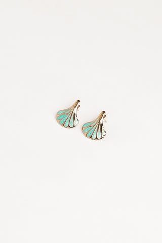 Earrings shell green/gold - Lazise