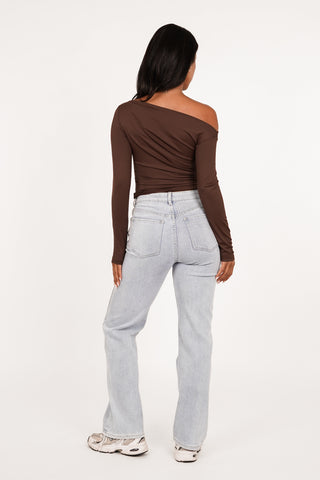 Stretch top with long sleeves brown - Carry