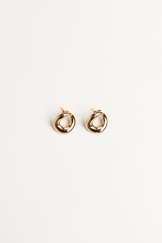 Earrings gold round organic - Novelle