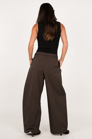 Barrel broek katoen bruin - Lara