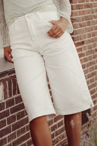 Denim jort dames wit - Almira
