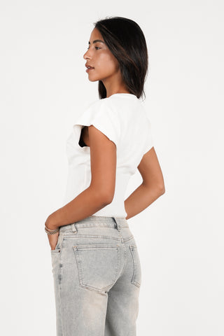 Short sleeve top white - Elodie