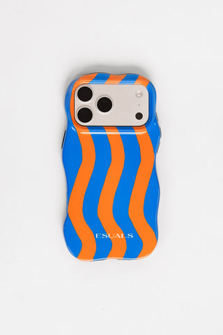 Phone case iPhone striped blue/orange - Lesley
