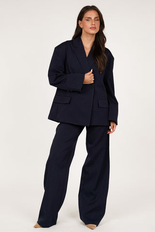 Oversized Blazer mit Nadelstreifen Braun - Vive