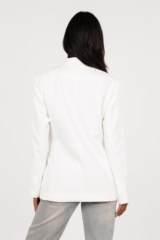 Oversized Blazer mit Schleifendetail in Schwarz - Skylar
