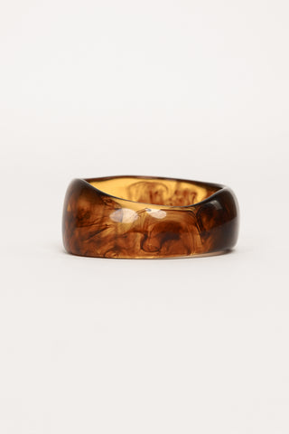 Bangle bracelet wide marble brown - Evi