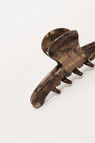 Hair clip small thin marble brown - Bodie