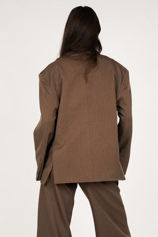 Oversized pinstripe blazer brown - Vive