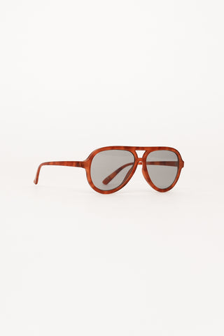 Pilotenbrille Orange mit hellen Gläsern - Maureen