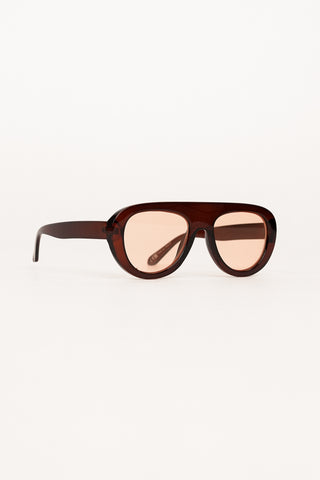 Oversized sunglasses rounded green - Chiara