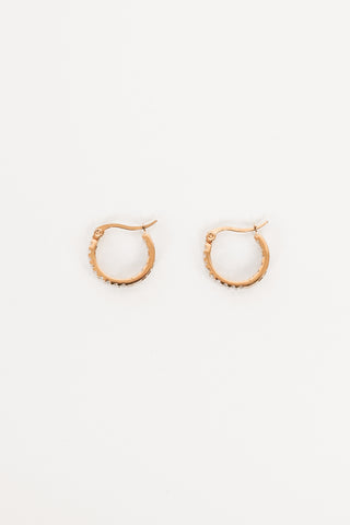 Small gold hoop earrings with diamonds - Emmy