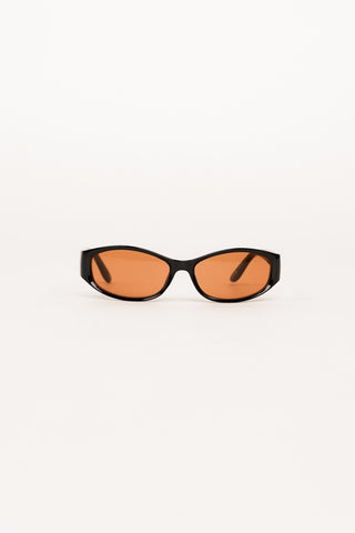 Festival sunglasses with orange lenses black - Cyril