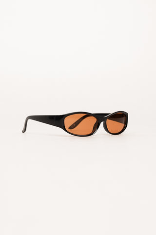 Festival sunglasses with orange lenses black - Cyril