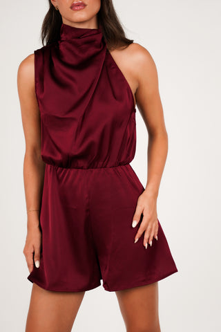 Satin-Jumpsuit mit Neckholder-Ausschnitt, grün - Trix