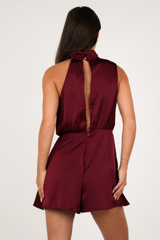 Satin-Jumpsuit mit Neckholder-Ausschnitt, grün - Trix