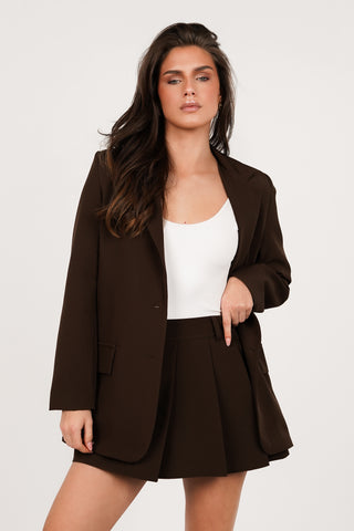 Schwarzer Oversize-Blazer mit langen Ärmeln – Ariane