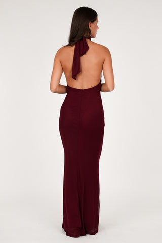 Halter maxi dress brown - Jazz