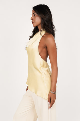 Halter top satin yellow - Denice