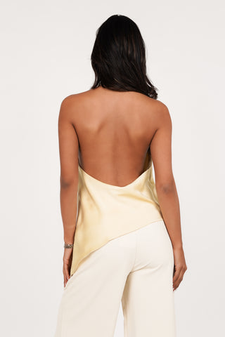 Halter top satin yellow - Denice