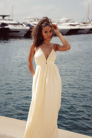 Zomer jurk maxi geel - Laureen