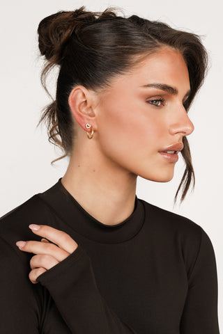 Ear piercing heart diamond gold - Valerie
