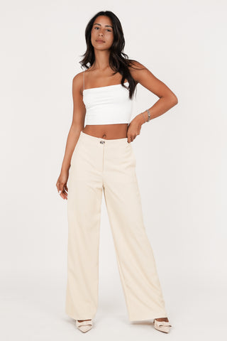 Ladies' light yellow trousers - Jelina