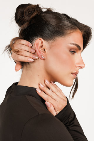 Ear piercing finished studs gold - Pearl