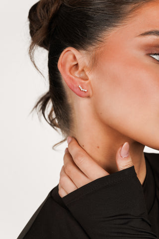 Diamond ear piercing short gold - Diana