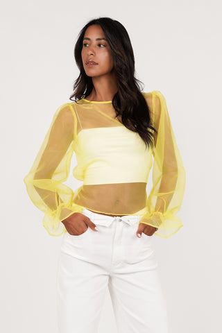 Translucent Blouse Wide Yellow - Alba