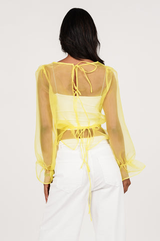 Translucent Blouse Wide Yellow - Alba