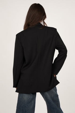 Oversized Blazer, asymmetrisch, Kamel – Clara
