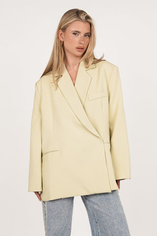 Oversized asymmetric blazer camel - Clara