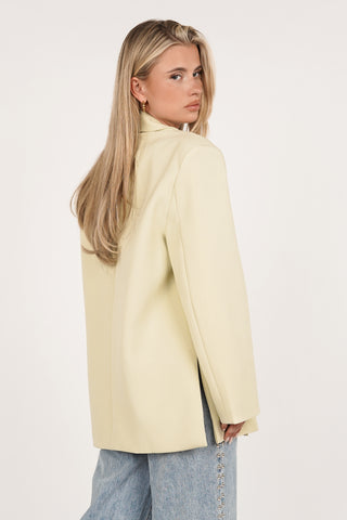 Oversized Blazer, asymmetrisch, Kamel – Clara