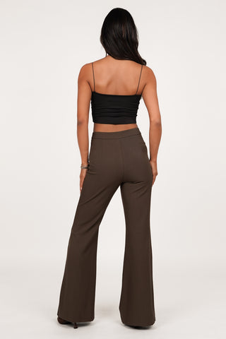 Women's brown flared trousers - Alissa