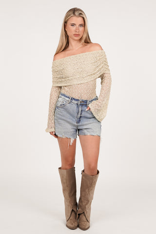 Destroyed relaxed fit denim shorts blue - Mascha