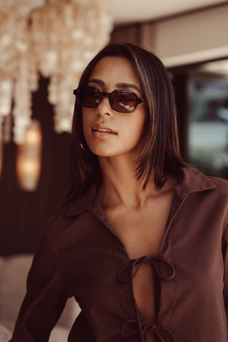 Retro sunglasses tortoise brown - Azura