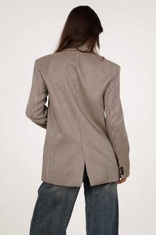 Oversized Hahnentritt-Blazer Beige - Ivy