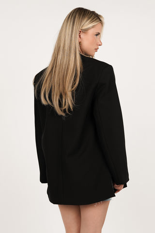 Oversized Blazer, asymmetrisch, Kamel – Clara