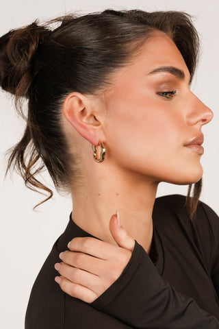 Organic Earrings Gold - Scarlet