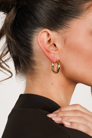 Organic Earrings Gold - Scarlet