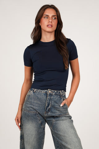 T-shirt stretch short sleeve navy - Sammy