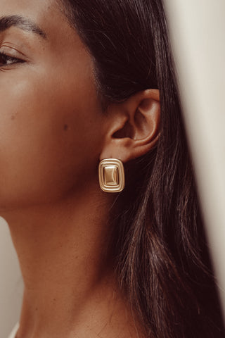 Square earring gold - Valera