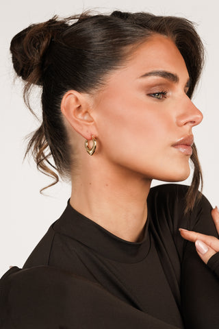Chunky gold earrings - Perla